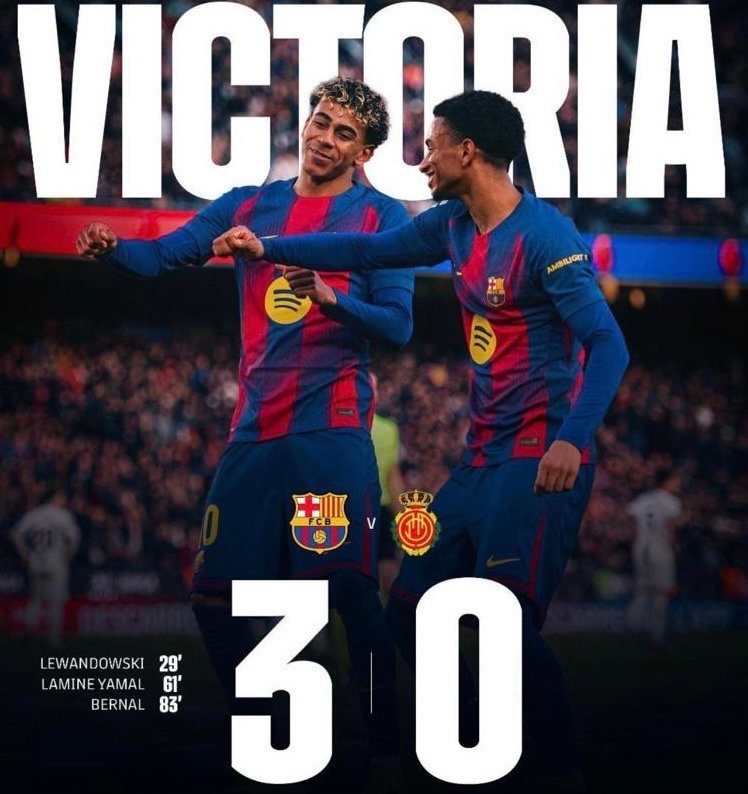 بارسلونا مایورکا را ۳ بر صفر شکست داد